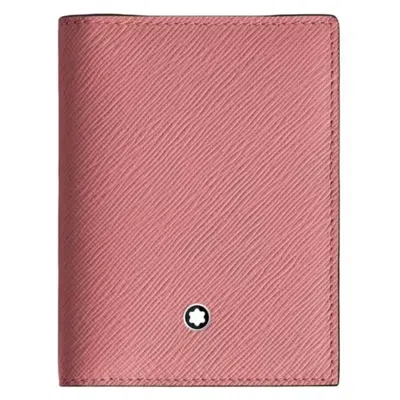 Montblanc Sartorial 4cc Leather Card Holder In Pink