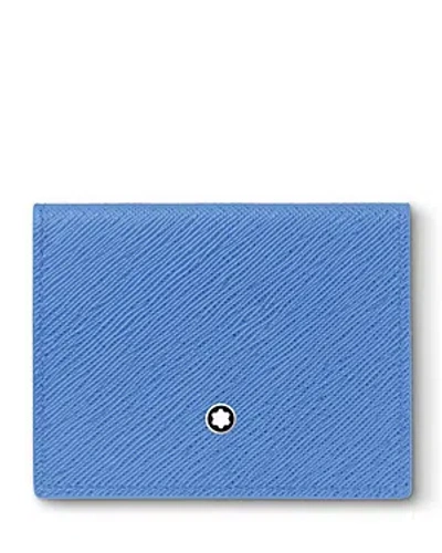 Montblanc Sartorial 4cc Leather Mini Wallet In Blue