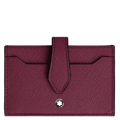 Montblanc Sartorial 5cc Leather Card Holder In Red