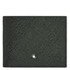 Montblanc Sartorial 6cc Leather Wallet In Green