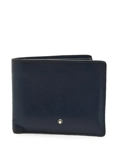 Pre-owned Montblanc Sartorial Bifold Wallet In Blue