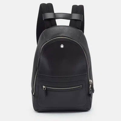 Pre-owned Montblanc Sartorial Black Leather Backpack