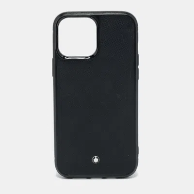 Pre-owned Montblanc Sartorial Black Rubber Iphone 14 Pro Case