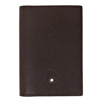Montblanc Sartorial Business Card Holder- Tobacco In Blue