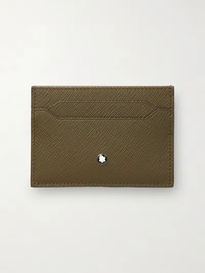 Montblanc Sartorial Cross-grain Leather Cardholder In Green