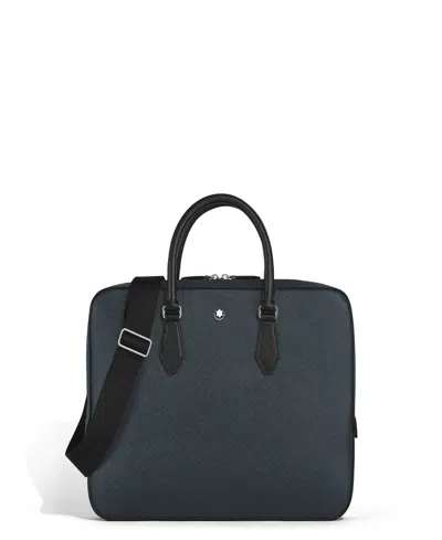 Montblanc Sartorial Document Case Thin Leather Bag In Blue