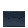 Montblanc Sartorial Envelope Leather Pouch In Blue