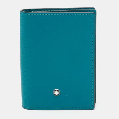 Pre-owned Montblanc Sartorial Green Leather Business Card Holder