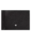Montblanc Sartorial Leather 6cc Wallet With Money Clip In Black