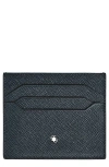 Montblanc Sartorial Leather Card Holder In Blue