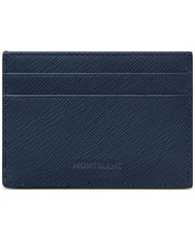 Montblanc Sartorial Leather Card Holder In Blue