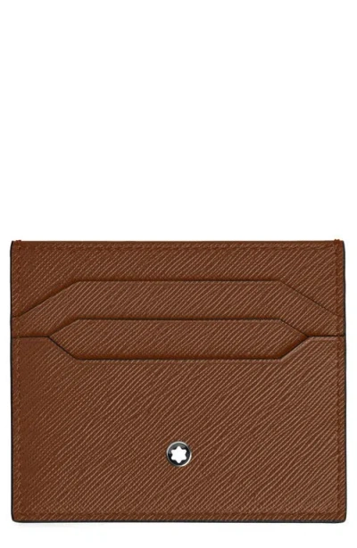 Montblanc Sartorial Leather Card Holder In Brown