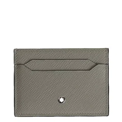 Montblanc Sartorial Leather Card Holder In Gray