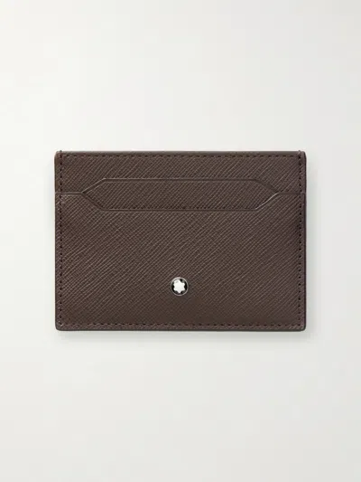 Montblanc Sartorial Leather Logo Cardholder In Brown
