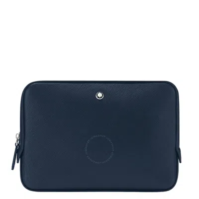 Montblanc Sartorial Leather Messenger Bag In Blue