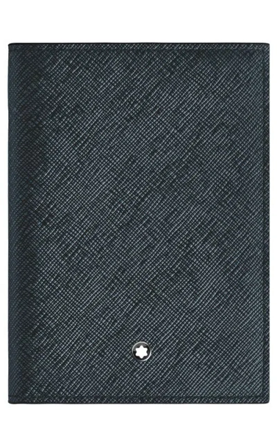 Montblanc Sartorial Leather Passport Case In Black