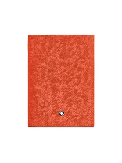 Montblanc Sartorial Leather Passport Holder In Orange