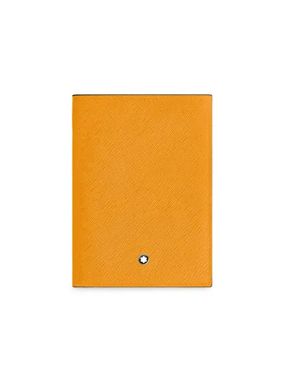 Montblanc Sartorial Leather Passport Holder In Orange