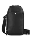 Montblanc Leather Crossbody Bag With Adjustable Strap And Metal Hardware In Black