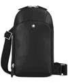 Montblanc Leather Crossbody Bag With Adjustable Strap And Metal Hardware In Black