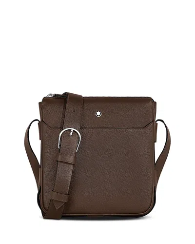 Montblanc Sartorial Leather Vertical Belt Messenger Bag In Brown