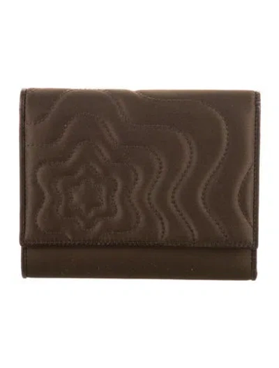 Pre-owned Montblanc Satin Wallet In Brown