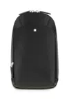 Montblanc Leather Crossbody Bag With Adjustable Strap And Metal Hardware In Black