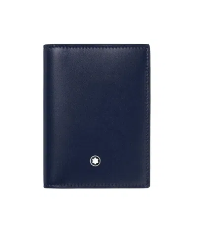Montblanc Meisterstück 6cc Compact Wallet In Blue