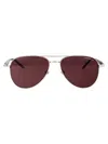 Montblanc Silver Black Violet Metal Sunglasses In Gold
