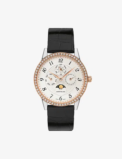 Montblanc Mens Bohème Perpetual Calendar Diamond And Rose-gold And Diamond Watch Silver