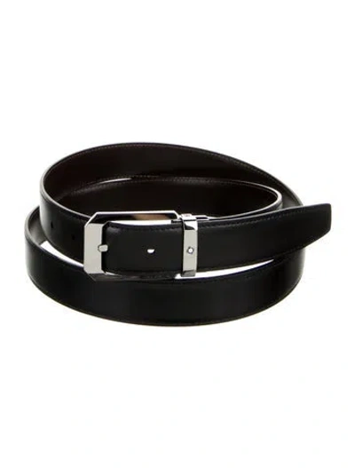 Pre-owned Montblanc Skinny Leather Belt In Black