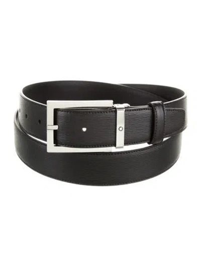 Pre-owned Montblanc Skinny Leather Belt In Black