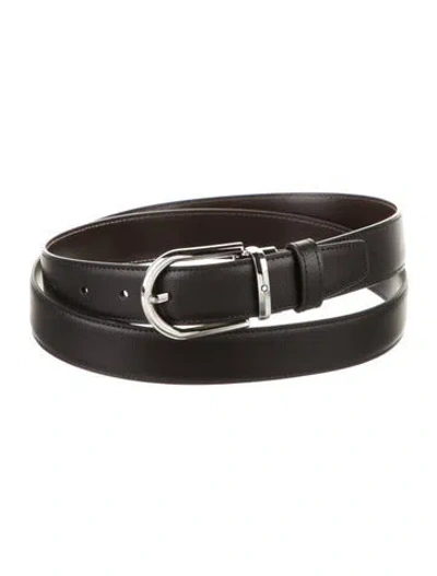 Pre-owned Montblanc Skinny Leather Belt In Black