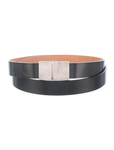 Pre-owned Montblanc Skinny Leather Belt In Black