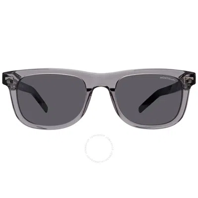 Montblanc Smoke Oval Men's Sunglasses Mb0260s 003 53 In Gray
