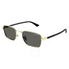 Montblanc Smoke Rectangular Men's Sunglasses Mb0339s 001 53