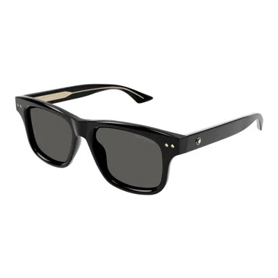 Montblanc Smoke Square Men's Sunglasses Mb0319s 005 55 In Blue