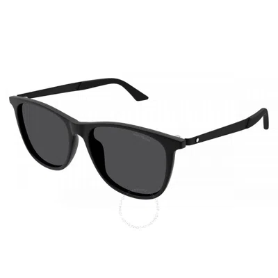 Montblanc Smoke Square Men's Sunglasses Mb0330s 001 56 In Black