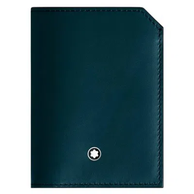 Montblanc Soft Leather 4cc Mini Wallet In Blue