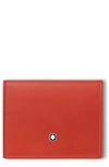 Montblanc Meisterstuck 4cc Soft Leather Card Holder In Red