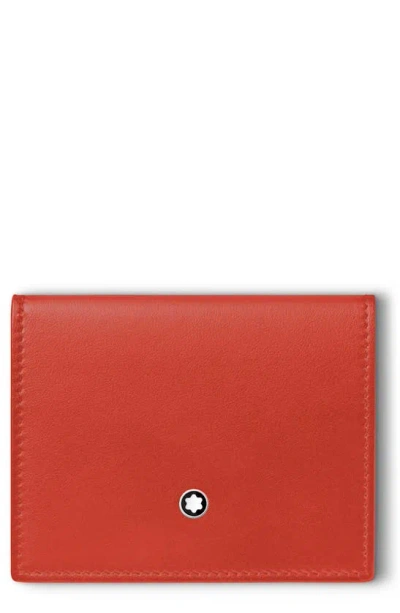 Montblanc Meisterstuck 4cc Soft Leather Card Holder In Red