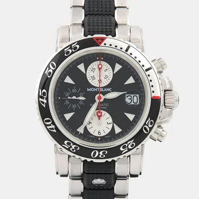Pre-owned Montblanc Sport 7034 Black Stainless Steel Automatic Men Wristwatch 41mm
