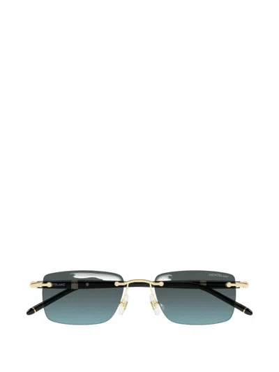 Montblanc Squar-frame Sunglasses In Blue