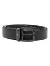 Montblanc Square-buckle Leather Belt In Black