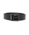 Montblanc Square-buckle Leather Belt In Black