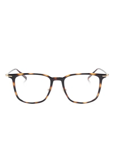 Montblanc Square-frame Glasses In 褐色