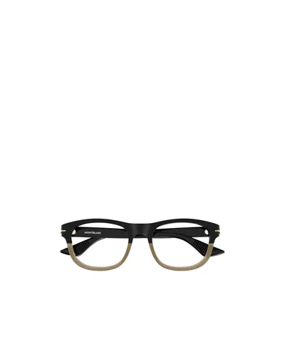 Montblanc Square Frame Glasses In Black