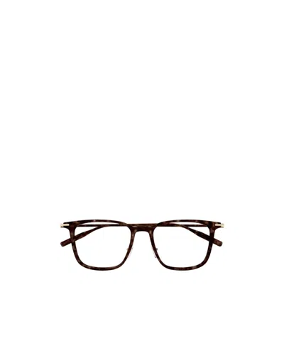 Montblanc Square-frame Glasses In Brown