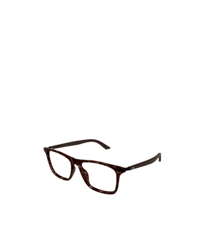 Montblanc Square-frame Glasses In Brown