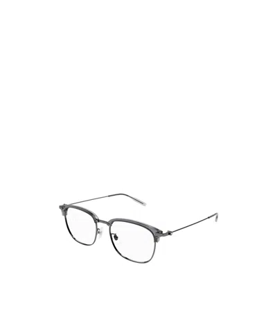 Montblanc Square Frame Glasses In Gray